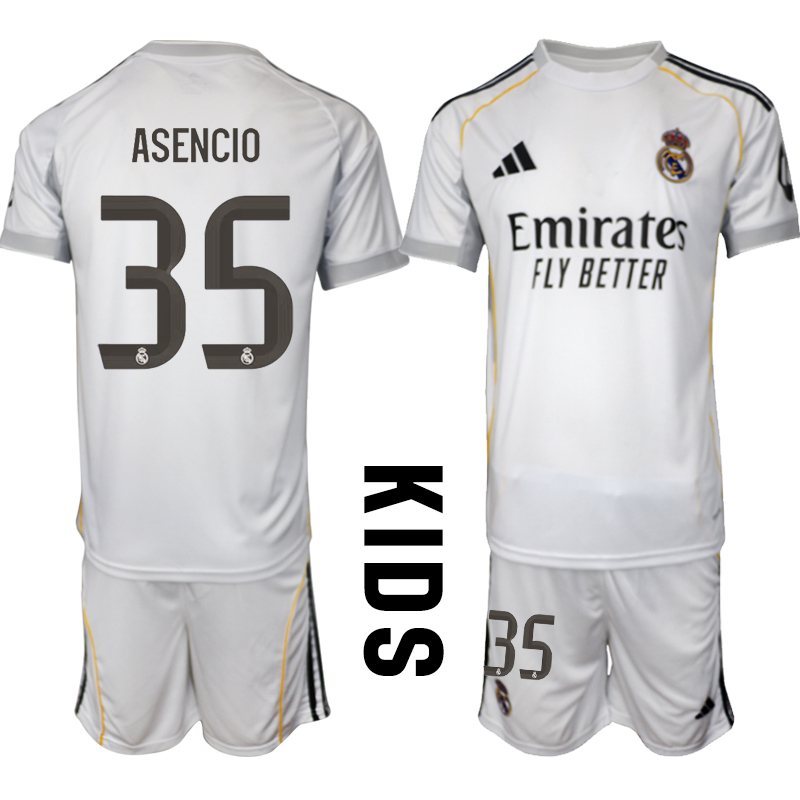 Youth 2025-2026 Club Real Madrid home white #35 Soccer Jersey  01->youth soccer jersey->Youth Jersey